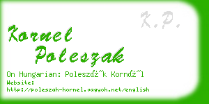 kornel poleszak business card